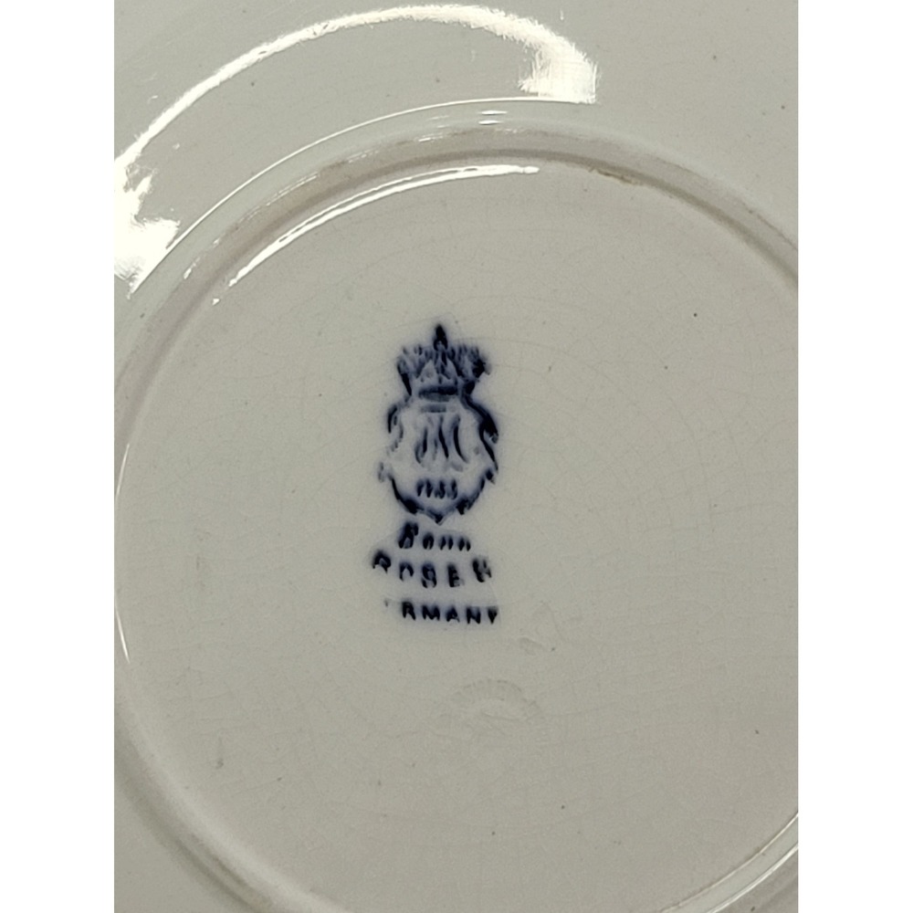 Antique Royal Bonn Rosen Blue White 9" Plate Franz Anton Mehlem Germany - Picture 3 of 5